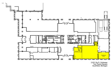 Two Towne Sq, Southfield, MI à louer Plan d  tage- Image 1 de 1