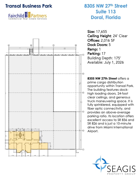 8305 NW 27th St, Doral, FL for lease Interior Photo- Image 1 of 1