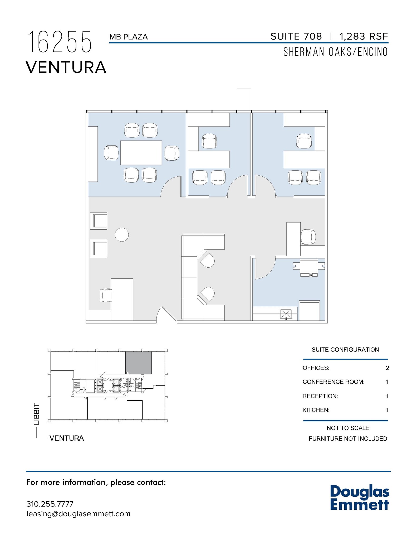 16255 Ventura Blvd, Encino, CA à louer Plan d’étage- Image 1 de 1