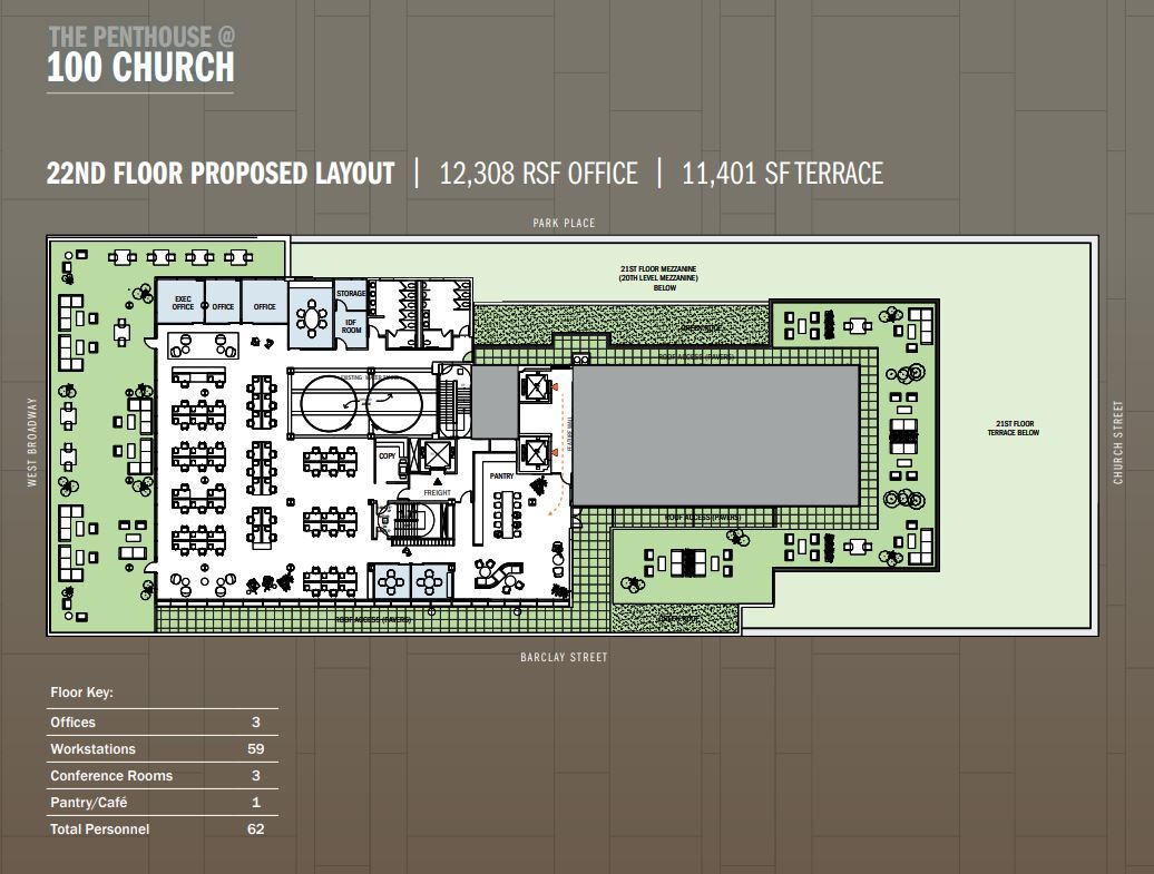 100 Church St, New York, NY à louer Plan d’étage- Image 1 de 1