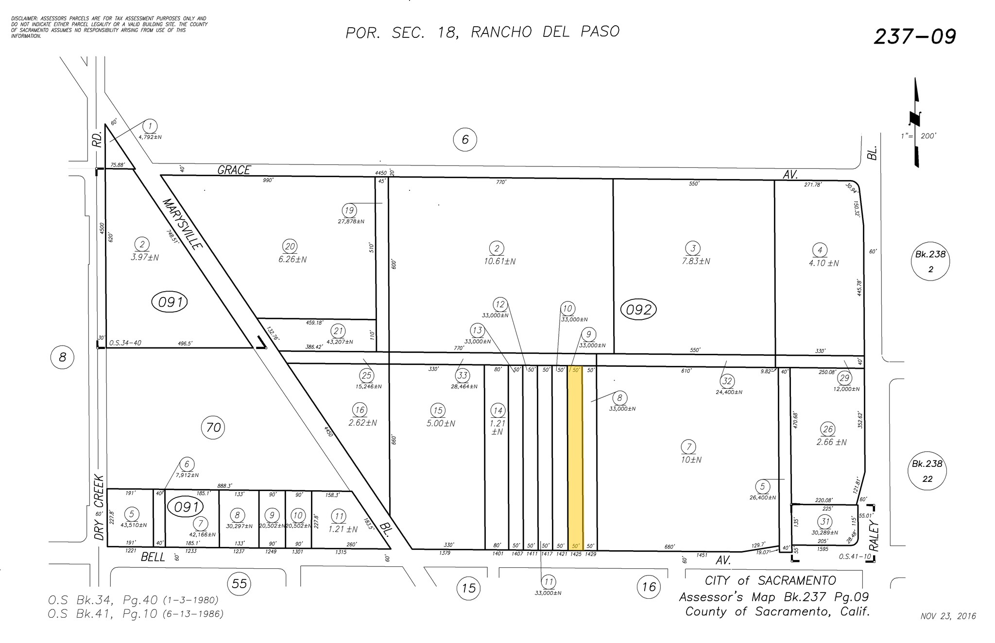 1425 Bell Ave, Sacramento, CA à vendre Plan cadastral- Image 1 de 1