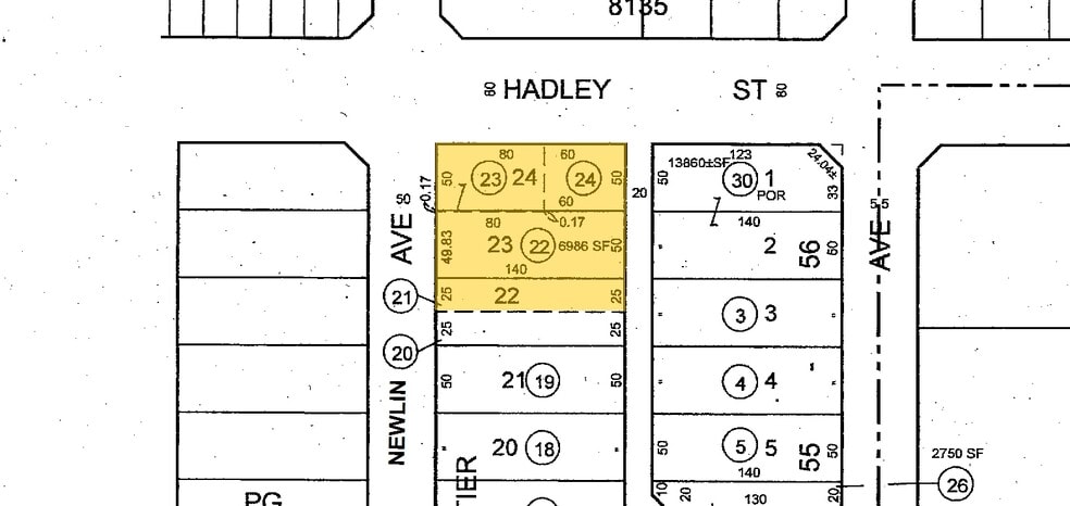 12708-12714 Hadley St, Whittier, CA for sale - Plat Map - Image 3 of 3