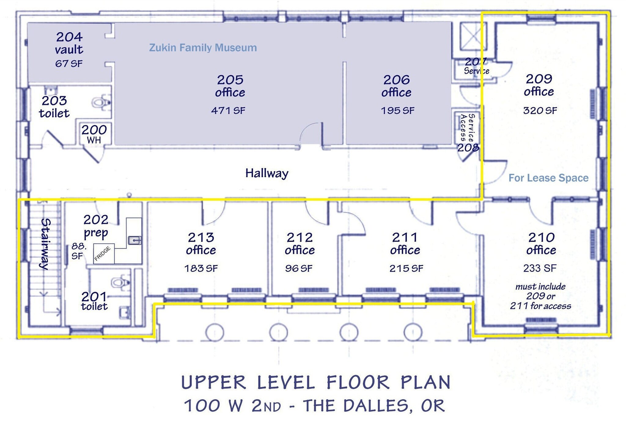 100 W 2nd St, The Dalles, OR à louer Plan d’étage- Image 1 de 1