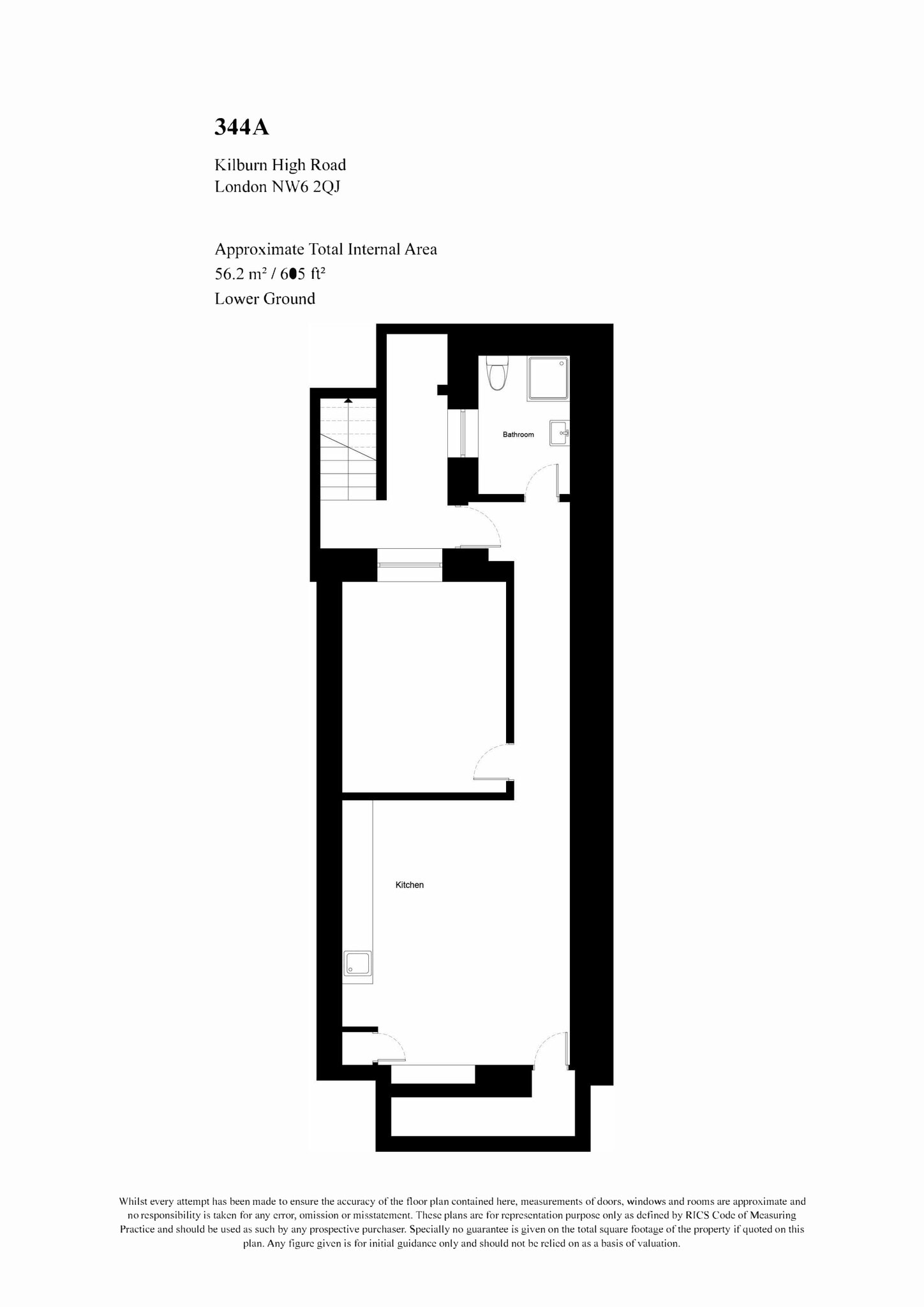 344 Kilburn High Rd, Londres à louer Plan d’étage- Image 1 de 2