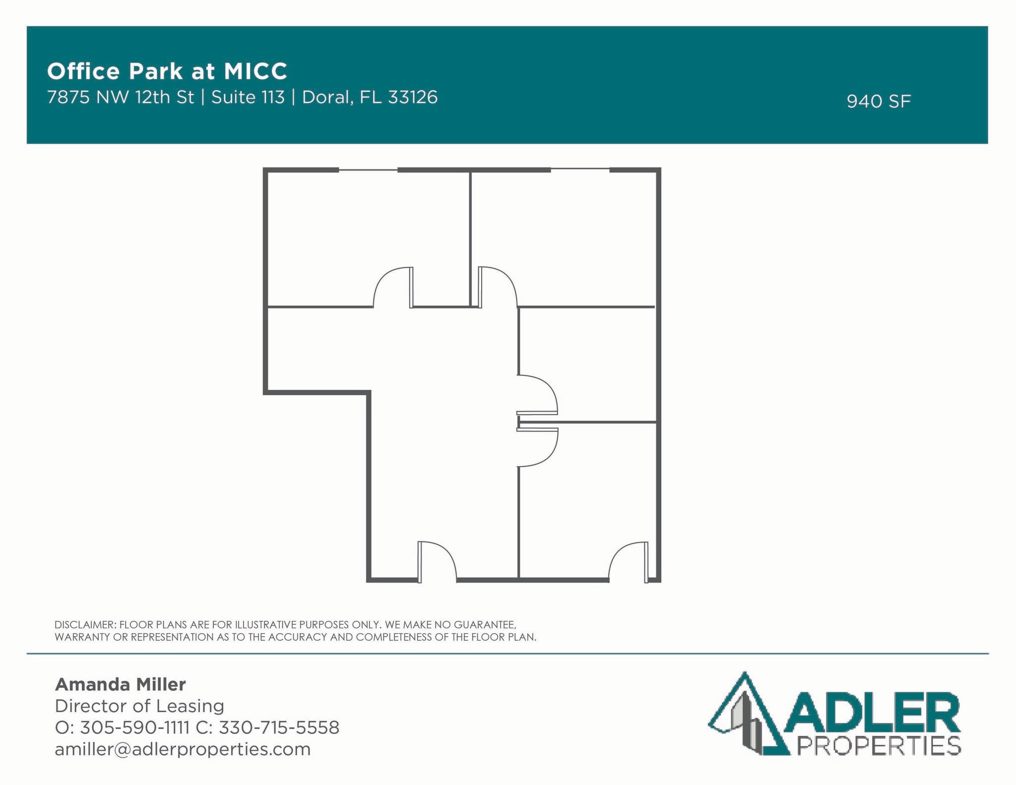 1200 NW 78th Ave, Doral, FL à louer Plan d’étage- Image 1 de 1