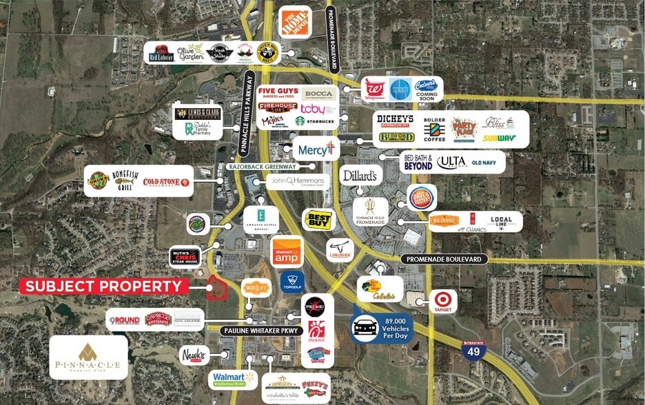 S Pinnacle Hills Pky & S Champions Dr, Rogers, AR for sale - Aerial - Image 2 of 3