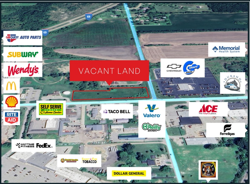 8987 Lansing Rd, Durand, MI à louer - Aérien - Image 1 de 1