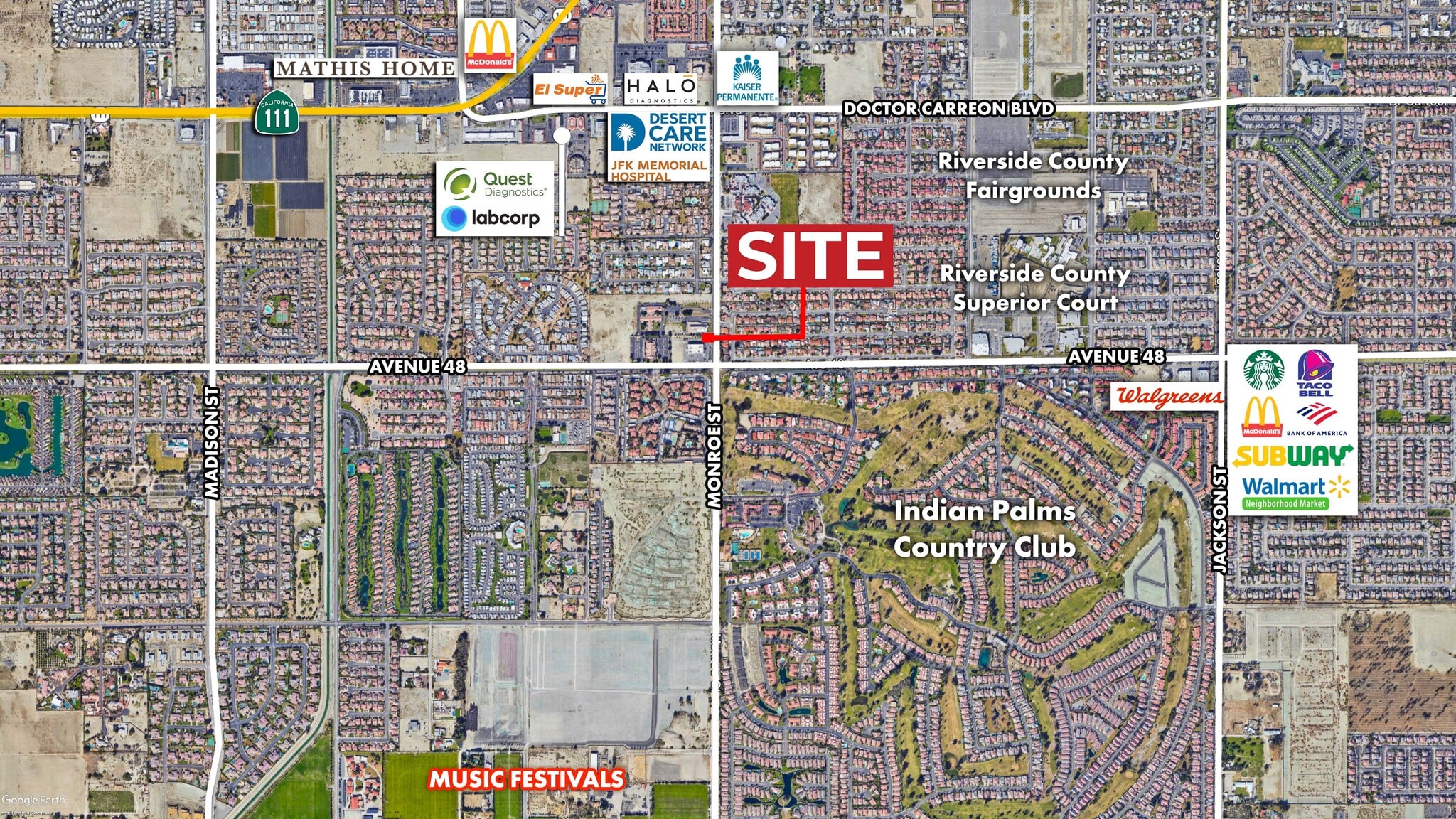 47797 Monroe St, Indio, CA for sale Aerial- Image 1 of 4