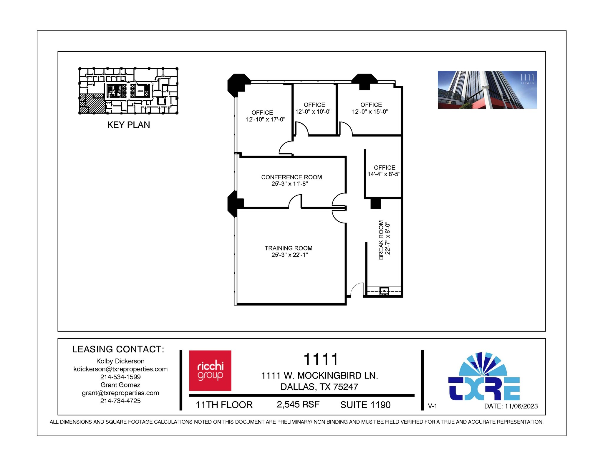 1111 W Mockingbird Ln, Dallas, TX à louer Plan d’étage- Image 1 de 1