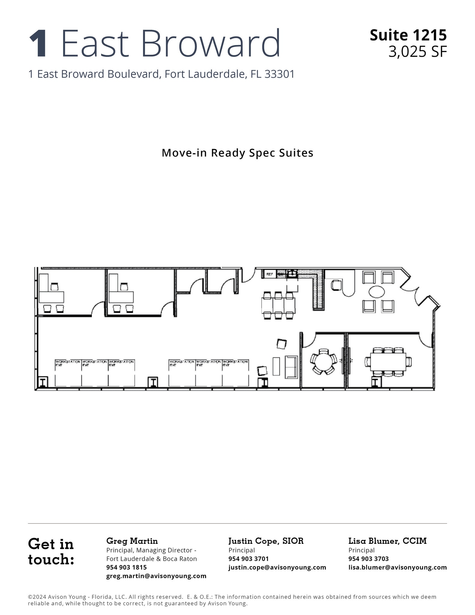 1 E Broward Blvd, Fort Lauderdale, FL à louer Plan d’étage- Image 1 de 1