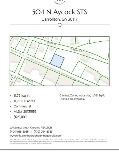 504 N Aycock St, Carrollton, GA à vendre - Plan cadastral - Image 3 de 3