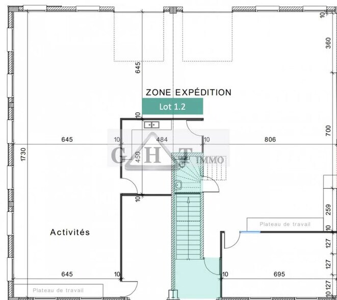 Bureau dans Villeneuve-la-Garenne à louer - Plan d’étage - Image 2 de 3