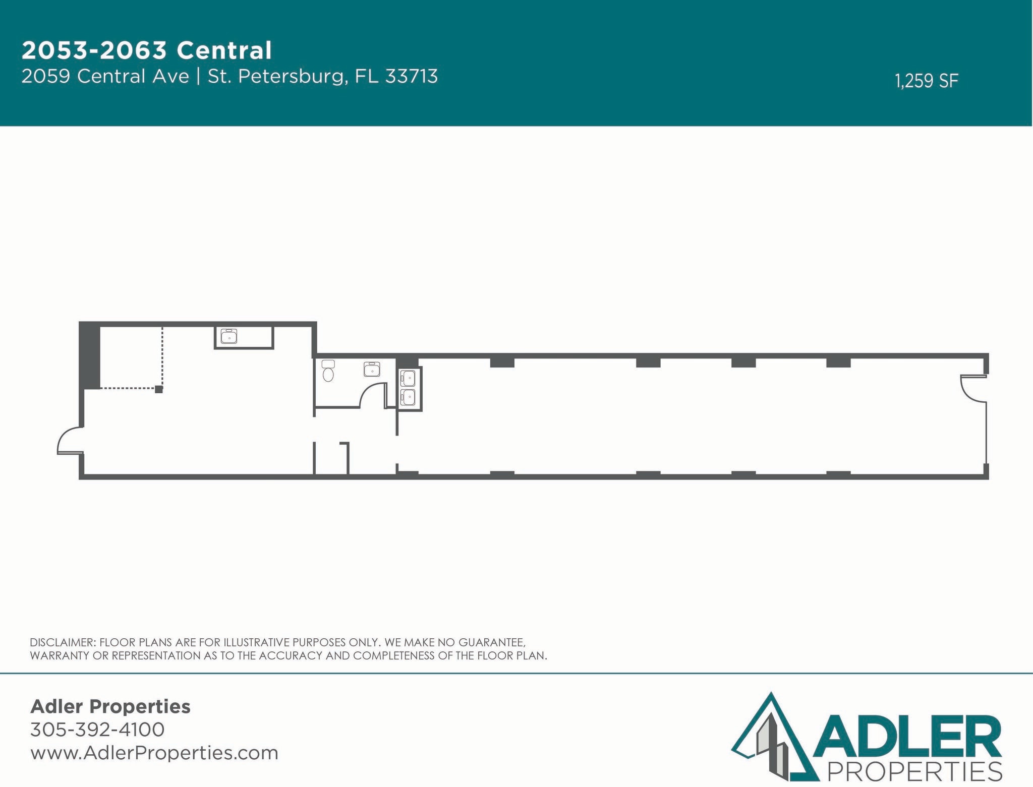 2053-2057 Central Ave, Saint Petersburg, FL for lease Floor Plan- Image 1 of 1