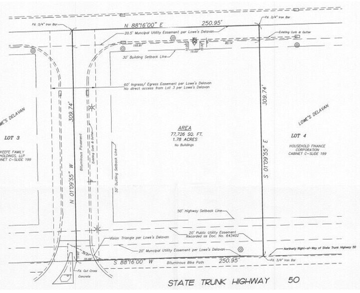 I-43 & HWY 50, Delavan, WI à louer - Plan cadastral - Image 3 de 3