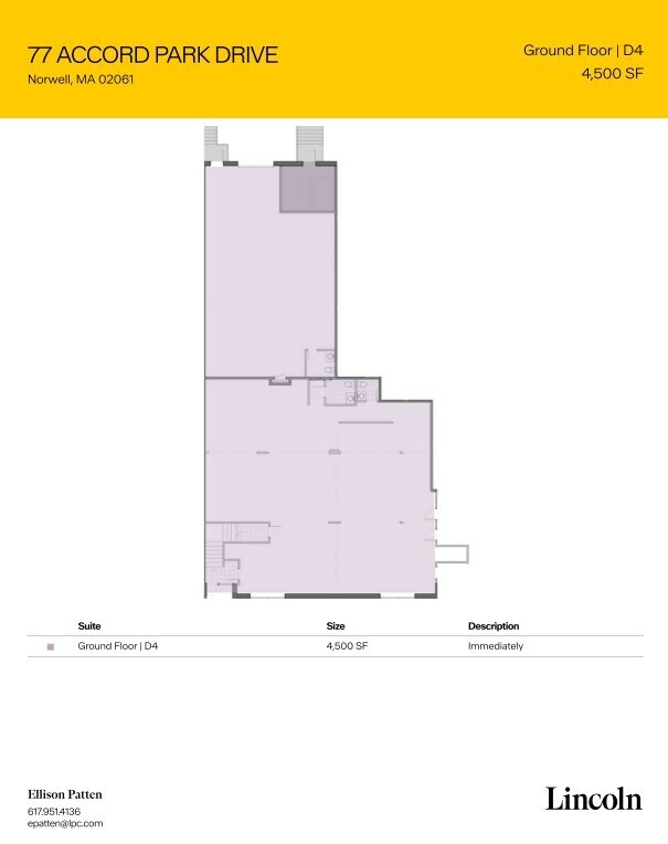 77 Accord Park Dr, Norwell, MA à louer Plan d’étage- Image 1 de 1