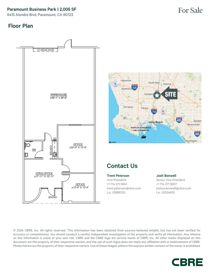 6407-6419 Alondra Blvd, Paramount, CA 90723 - Unit 6415 -  - Floor Plan - Image 1 of 1