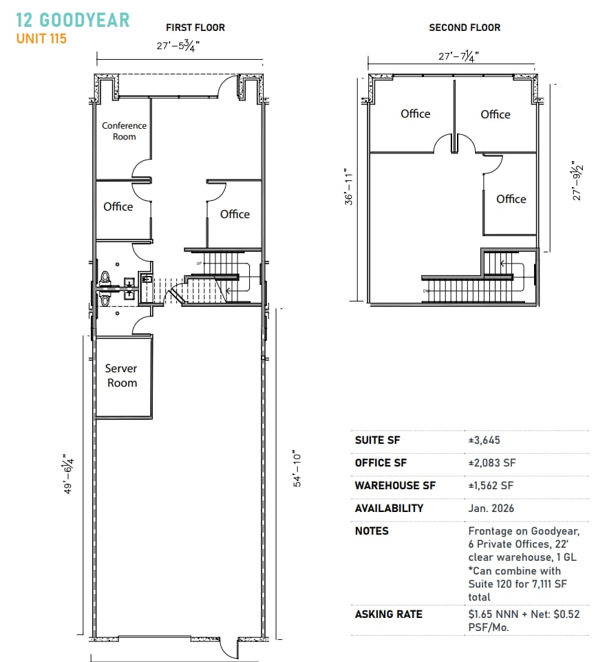 8 Goodyear, Irvine, CA for lease Floor Plan- Image 1 of 1