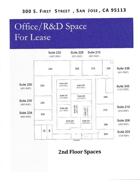 300-322 S 1st St, San Jose, CA à louer - Plan d’étage - Image 3 de 4
