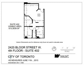 2425 Bloor St W, Toronto, ON for lease Floor Plan- Image 1 of 1