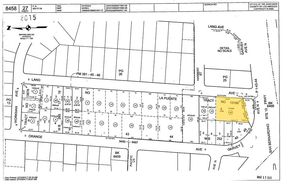 1705 W Garvey Ave N, West Covina, CA à vendre - Plan cadastral - Image 1 de 9