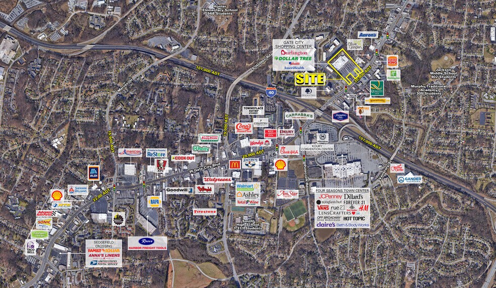 3018-3022 High Point Rd, Greensboro, NC à louer - Aérien - Image 2 de 6
