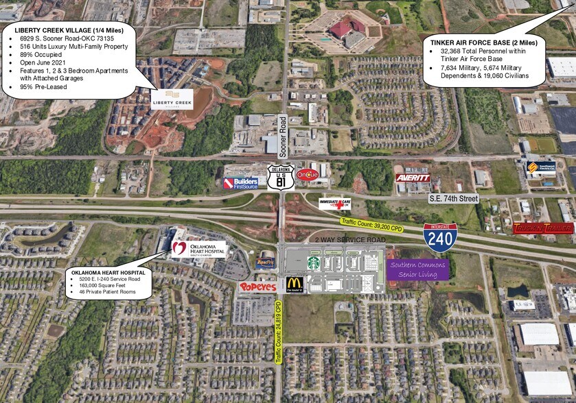 7800 S Sooner Rd, Oklahoma City, OK à vendre - Aérien - Image 2 de 2