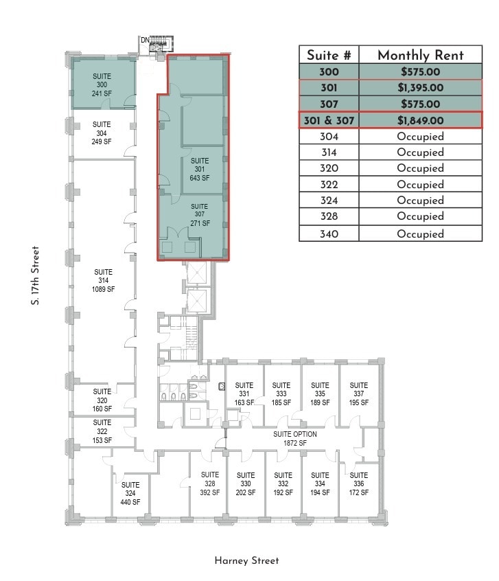 319 S 17th St, Omaha, NE for lease Floor Plan- Image 1 of 1