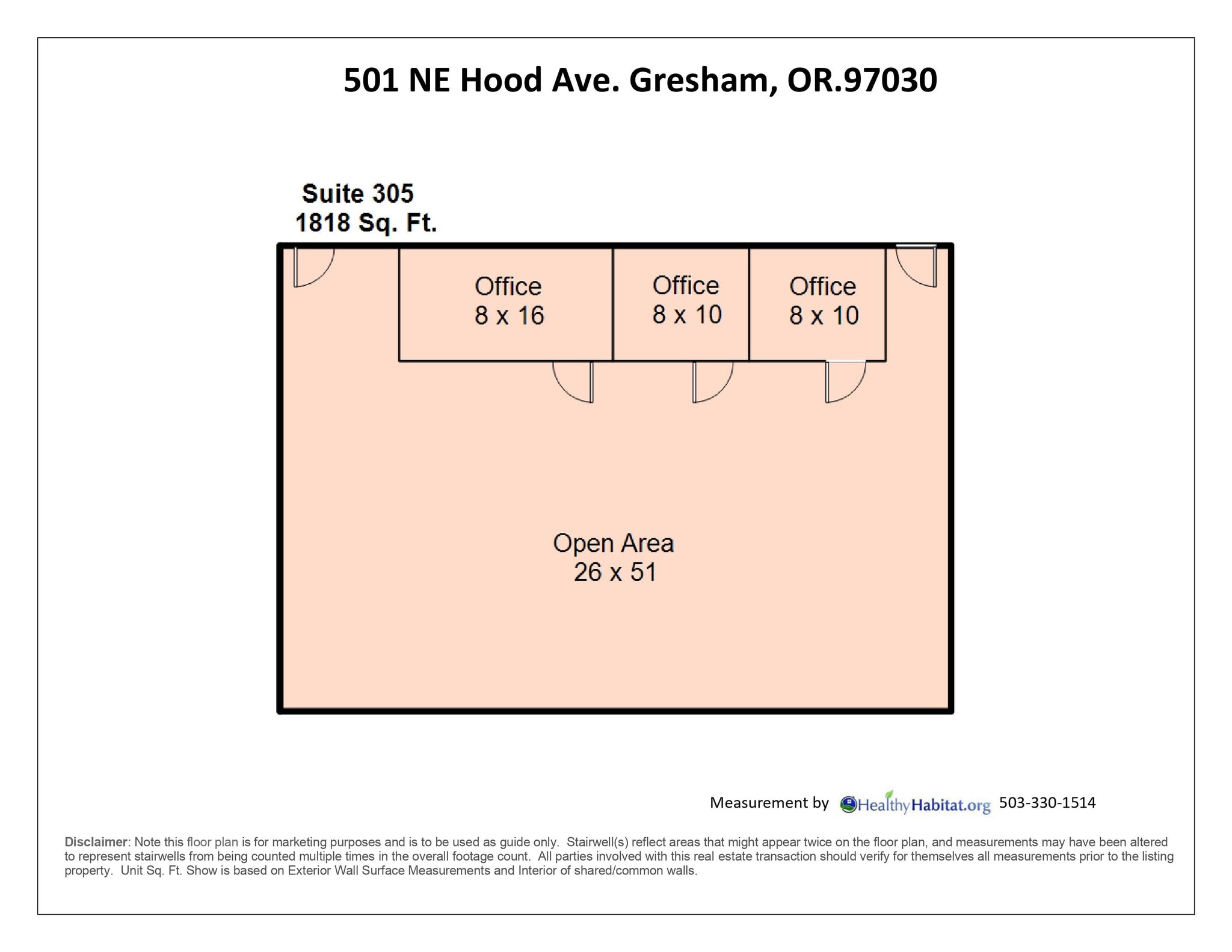 501 NE Hood Ave, Gresham, OR for lease Typical Floor Plan- Image 1 of 1