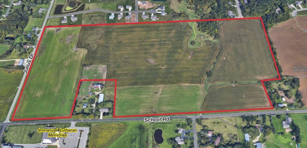 School, Greenville, WI for sale - Aerial - Image 1 of 3