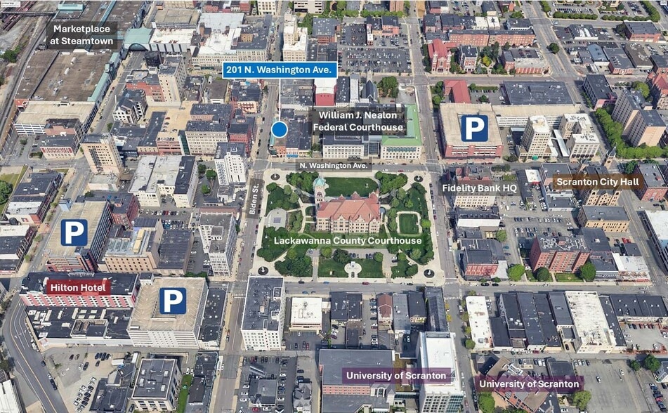 201 N Washington Ave, Scranton, PA for lease - Aerial - Image 2 of 2