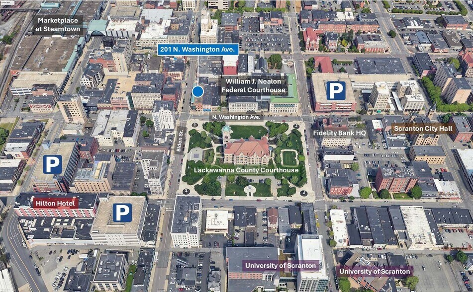 201 N Washington Ave, Scranton, PA à louer - Aérien - Image 2 de 2