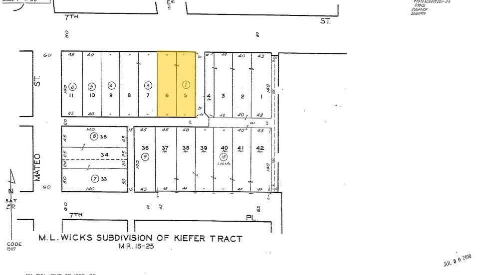 2014-2022 E 7th St, Los Angeles, CA for lease - Plat Map - Image 2 of 19