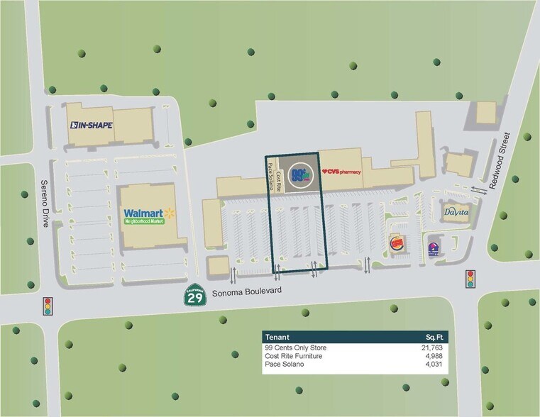 3684-3686 Sonoma Blvd, Vallejo, CA à louer - Plan de site - Image 3 de 12