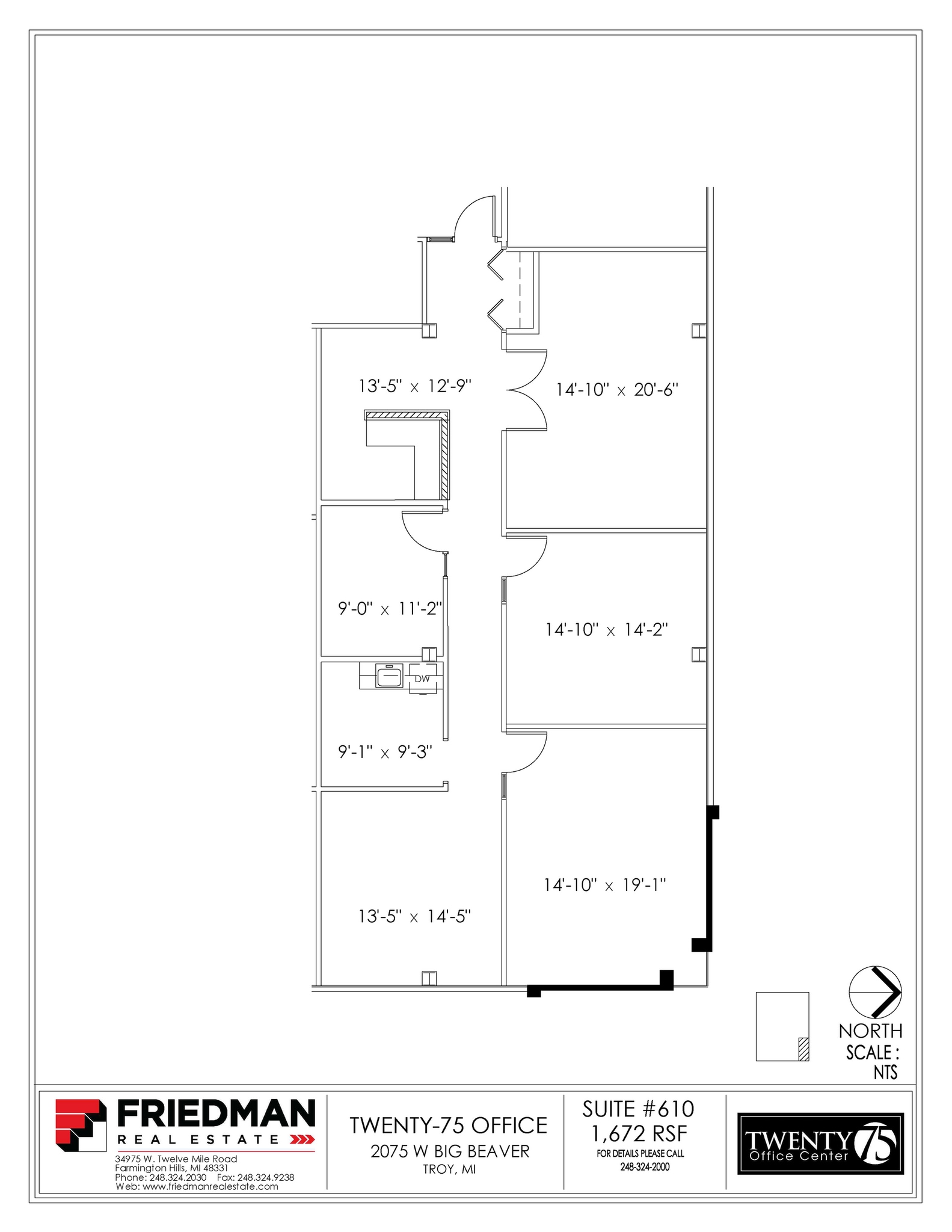 2075 W Big Beaver Rd, Troy, MI for lease Floor Plan- Image 1 of 2