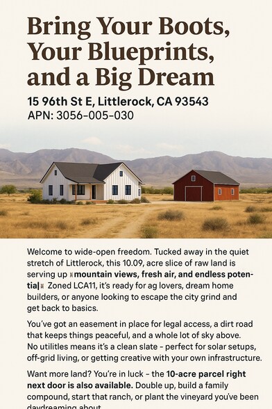 Vac/Vic X15/96 STE ave, Littlerock, CA à vendre - Photo du bâtiment - Image 1 de 3