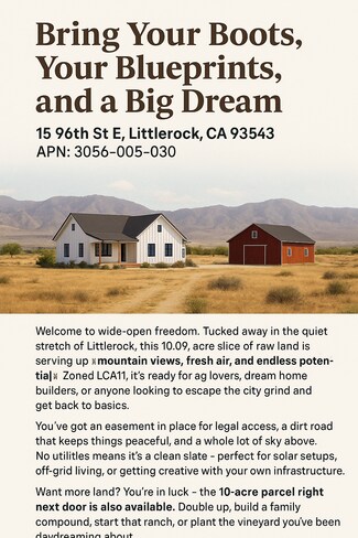 Plus de détails pour Vac/Vic X15/96 STE ave, Littlerock, CA - Terrain à vendre