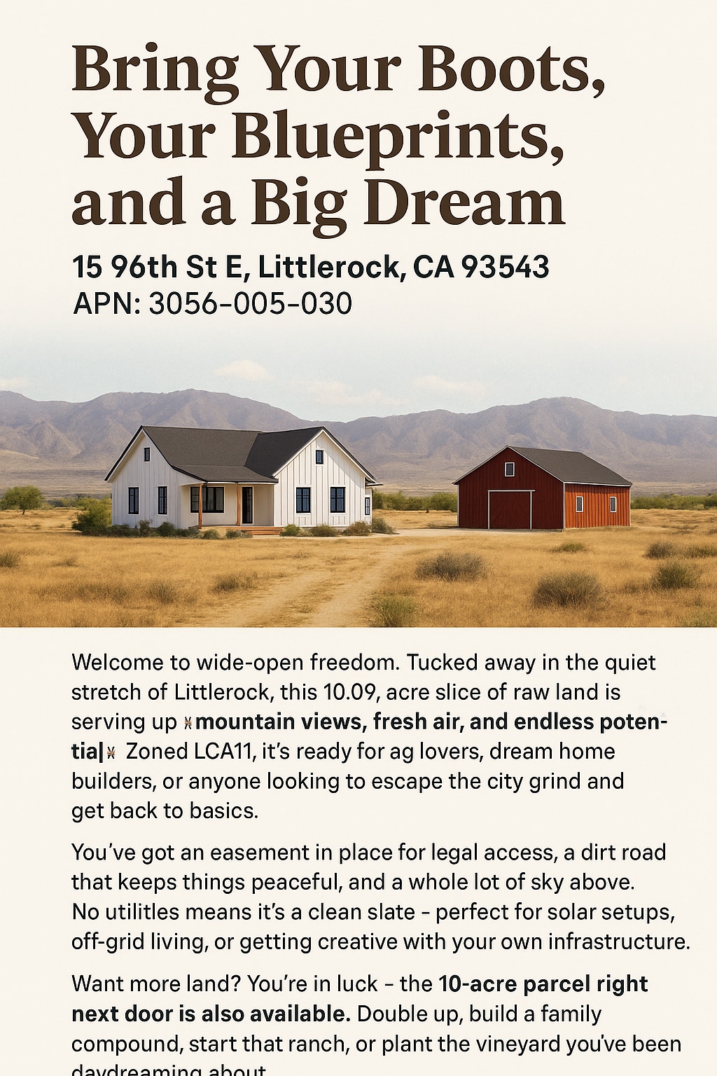 Vac/Vic X15/96 STE ave, Littlerock, CA for sale Building Photo- Image 1 of 4