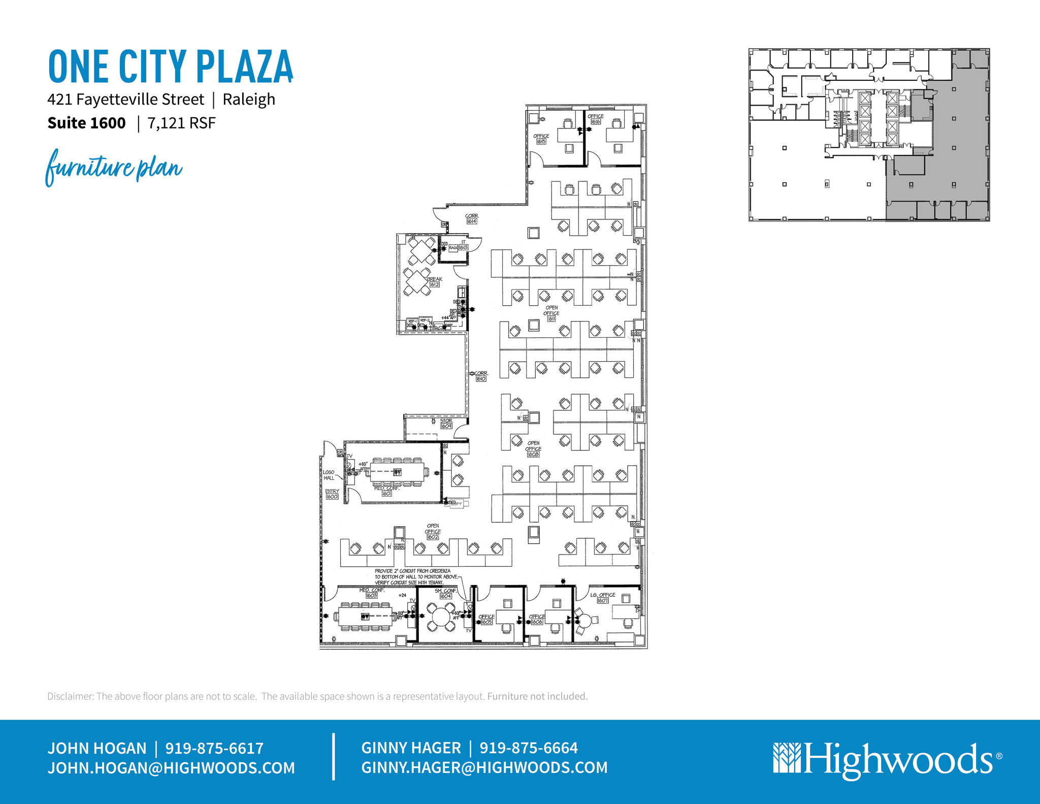 421 Fayetteville St, Raleigh, NC à louer Plan d  tage- Image 1 de 2