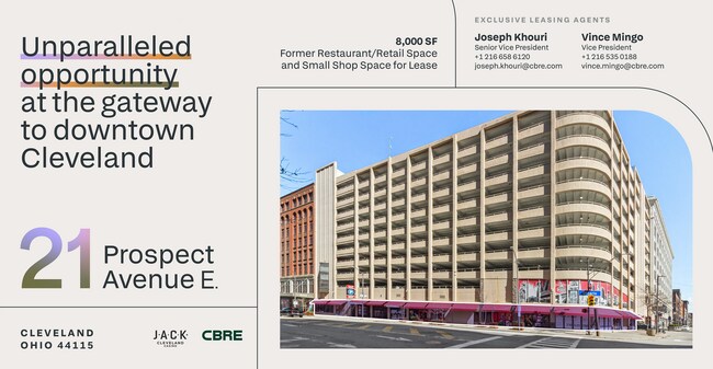 Plus de détails pour 21 Prospect Ave, Cleveland, OH - Commerce de détail à louer
