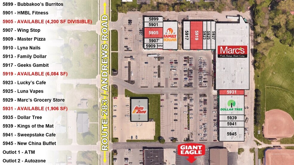 5899-5947 Andrews Rd, Mentor-on-the-Lake, OH à louer - Photo du bâtiment - Image 2 de 45