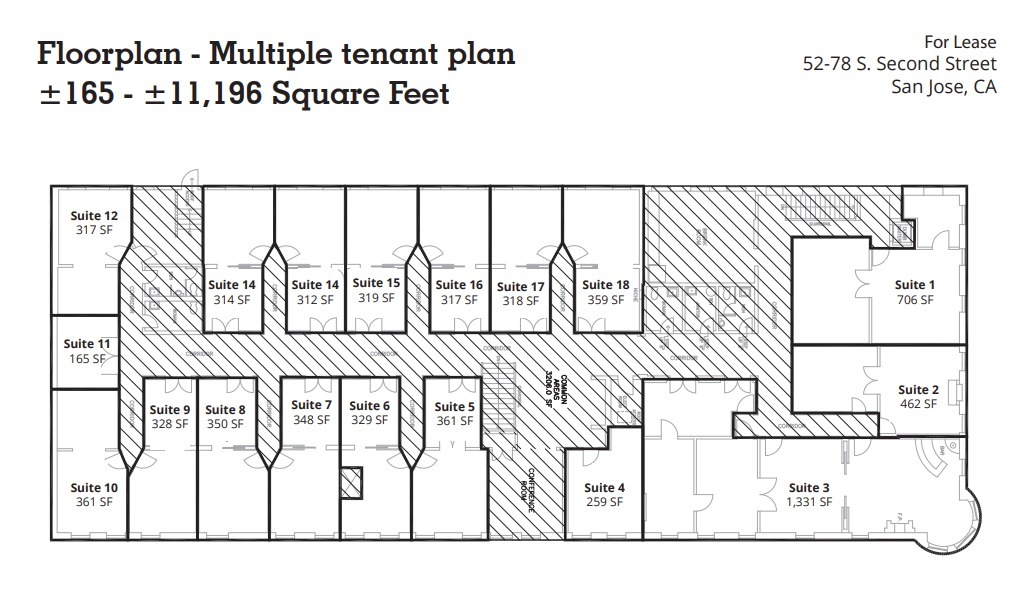 52-78 E Santa Clara St, San Jose, CA à louer Plan d’étage- Image 1 de 1