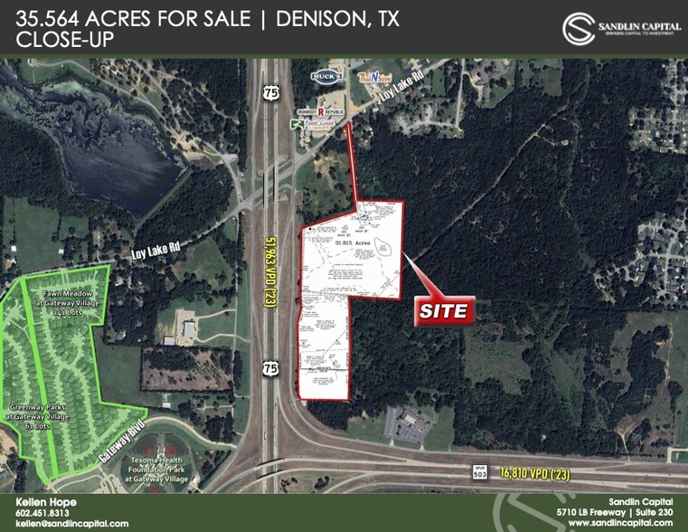 NEQ Eisenhower Parkway & US 75, Denison, TX for sale - Aerial - Image 1 of 4