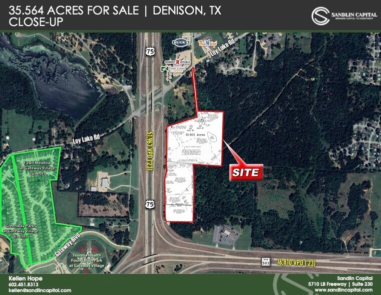 NEQ Eisenhower Parkway & US 75, Denison, TX à vendre - Aérien - Image 1 de 4