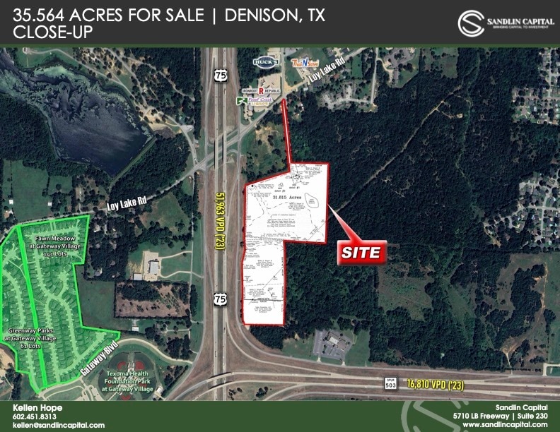 NEQ Eisenhower Parkway & US 75, Denison, TX for sale Aerial- Image 1 of 5