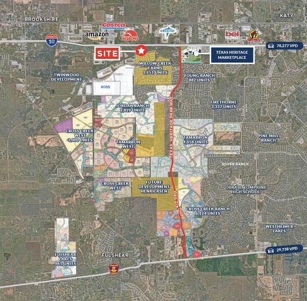 Jordan Ranch Blvd., Brookshire, TX for lease - Aerial - Image 2 of 2