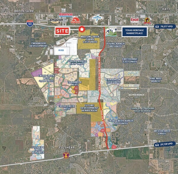 Jordan Ranch Blvd., Brookshire, TX à louer - Aérien - Image 2 de 2