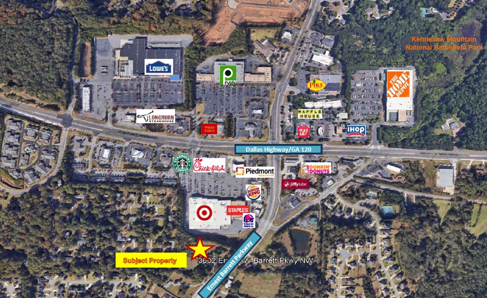 3602 Ernest W. Barrett Parkway, Marietta, GA à vendre - Aérien - Image 3 de 5