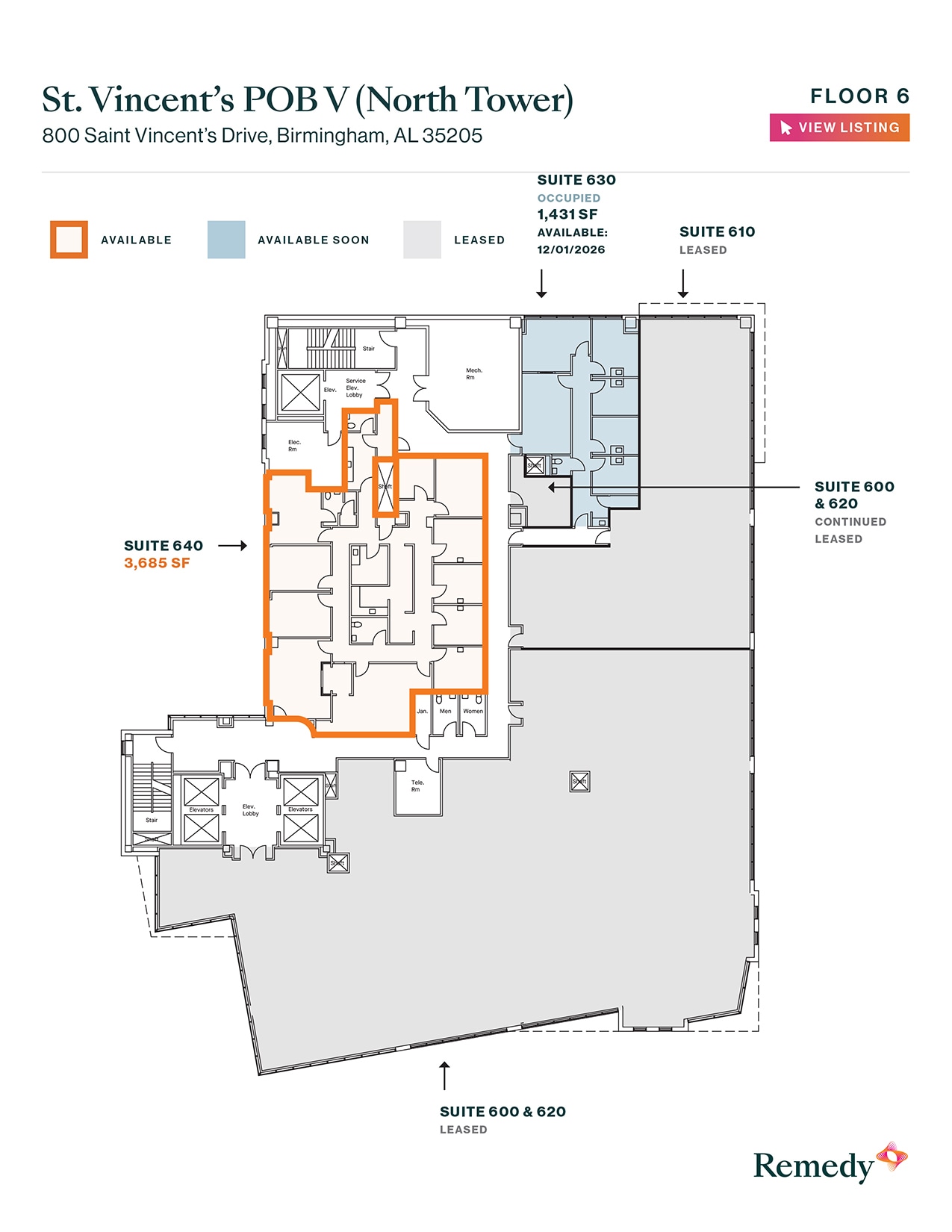 800 Saint Vincents Dr, Birmingham, AL for lease Floor Plan- Image 1 of 1
