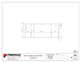 300 Galleria Officentre, Southfield, MI for lease Floor Plan- Image 1 of 2