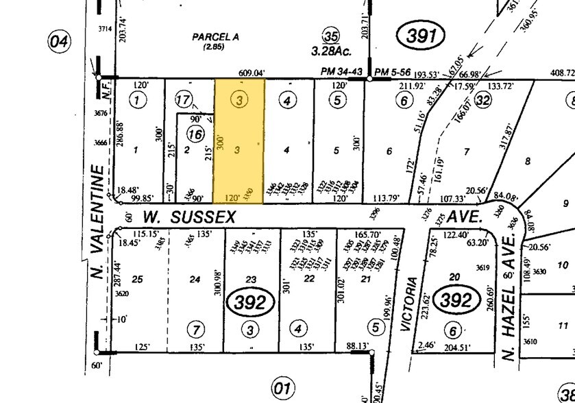 3350 W Sussex Way, Fresno, CA for lease - Plat Map - Image 2 of 4
